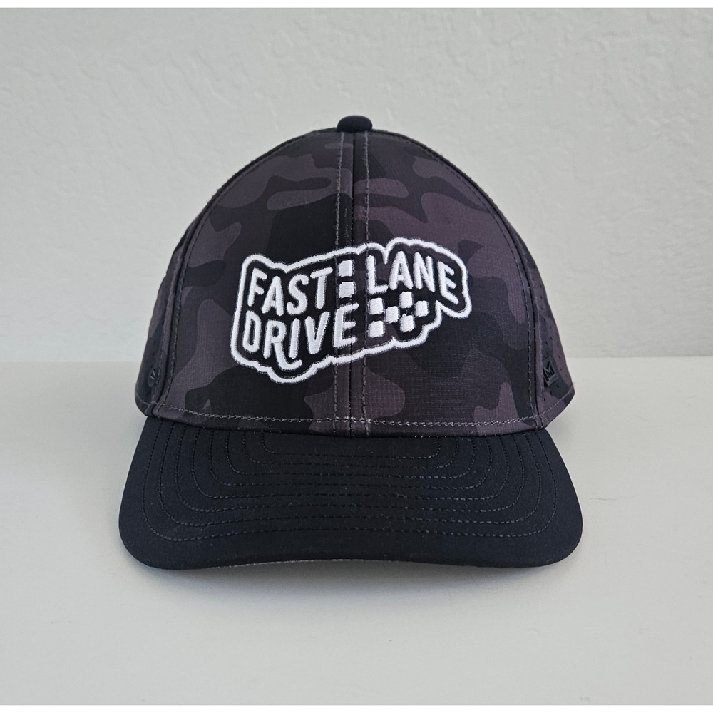 Melin Fast Lane Drive Snapback Black Camo A-Game Hydro Mesh Water-Resistant Hat